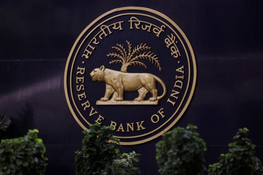 A Reserve Bank of India (RBI) logo is seen inside its headquarters in Mumbai, India, April 6, 2023. REUTERS/Francis Mascarenhas//File Photo