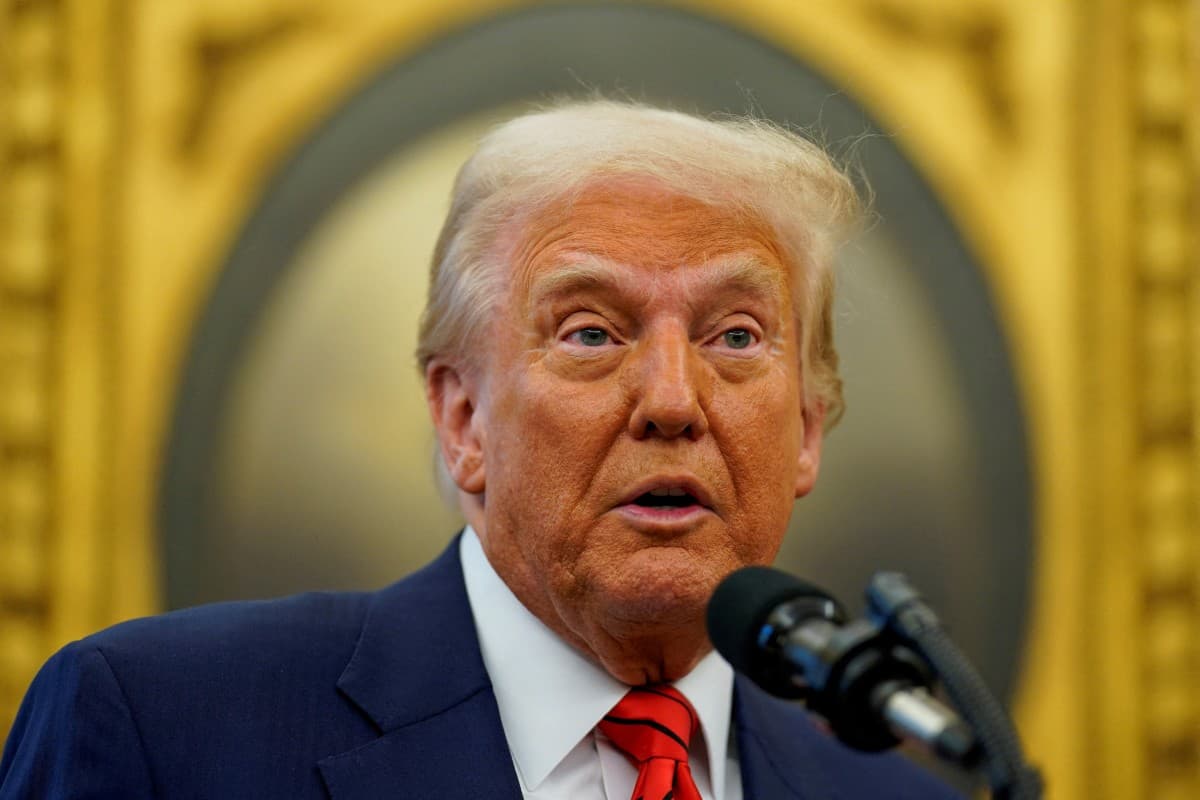 U.S. President Donald Trump speaks at the White House in Washington, U.S., Feb.5, 2025.