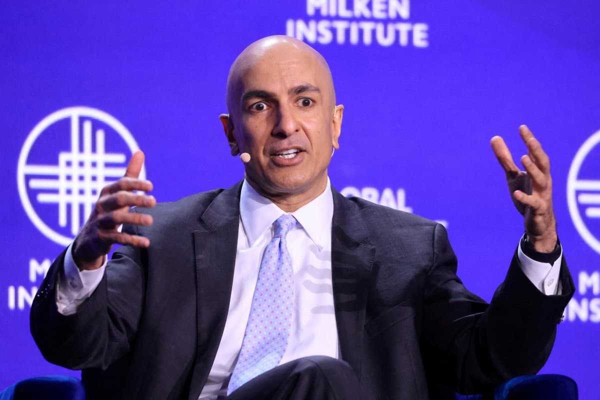 Federal Reserve Bank of Minneapolis President Neel Kashkari speaks at the Milken Conference 2024 Global Conference Sessions at The Beverly Hilton in Beverly Hills, California, U.S., May 7, 2024.
