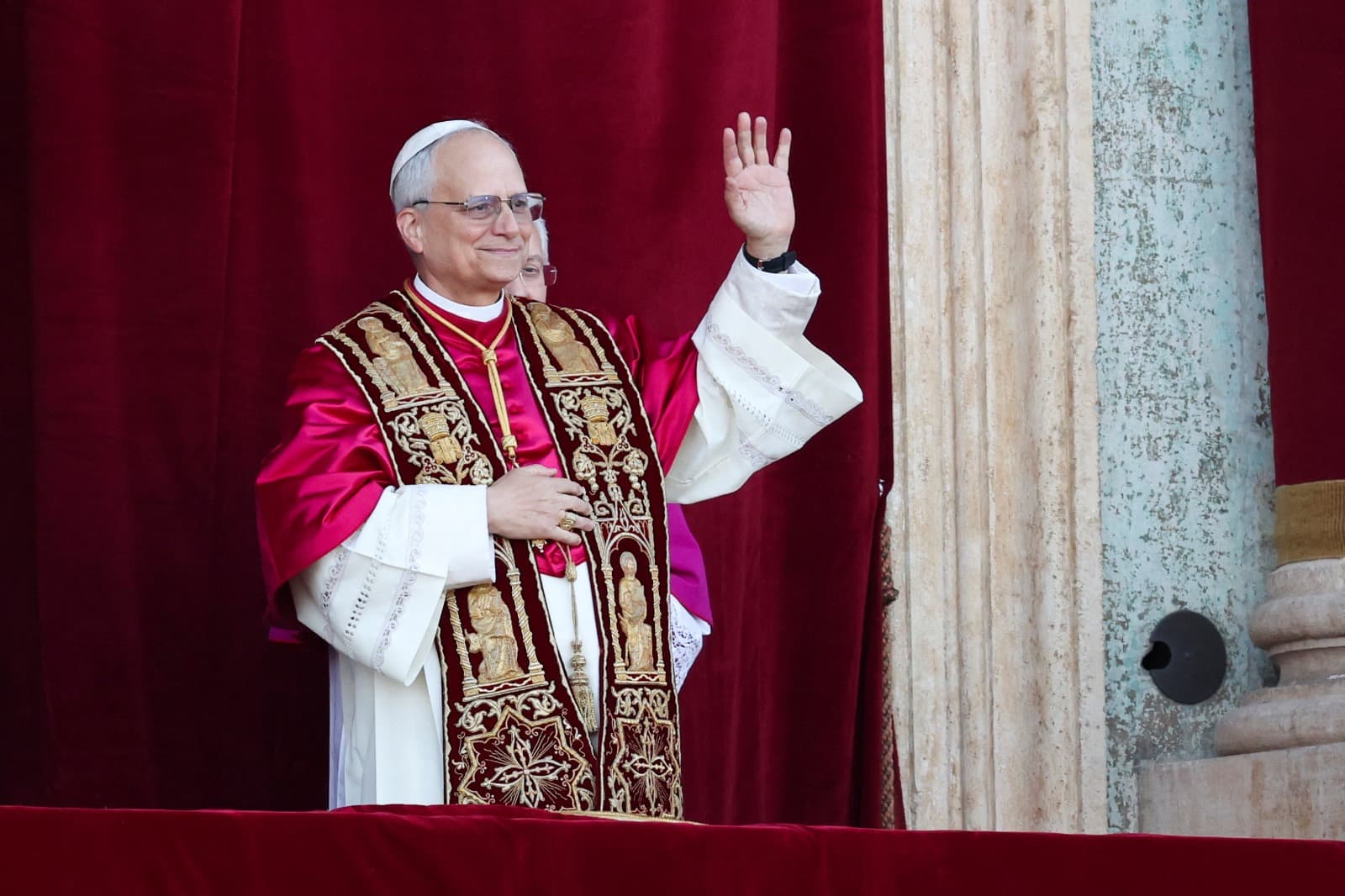 Newly elected Pope Leo XIV, Cardinal Robert F. Prevost of the U.S., appears on the balcony of St. Peter's Basilica at the Vatican, May 8, 2025.