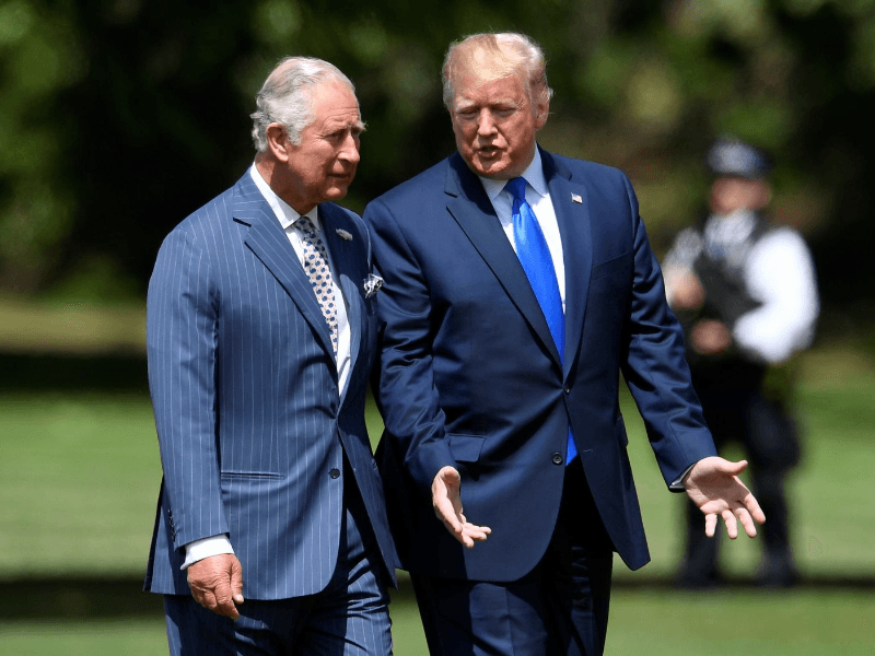 FILE PHOTO: U.S. President Donald Trump meets Britain's Prince Charles as he arrives at Buckingham Palace, in London, Britain, June 3, 2019.