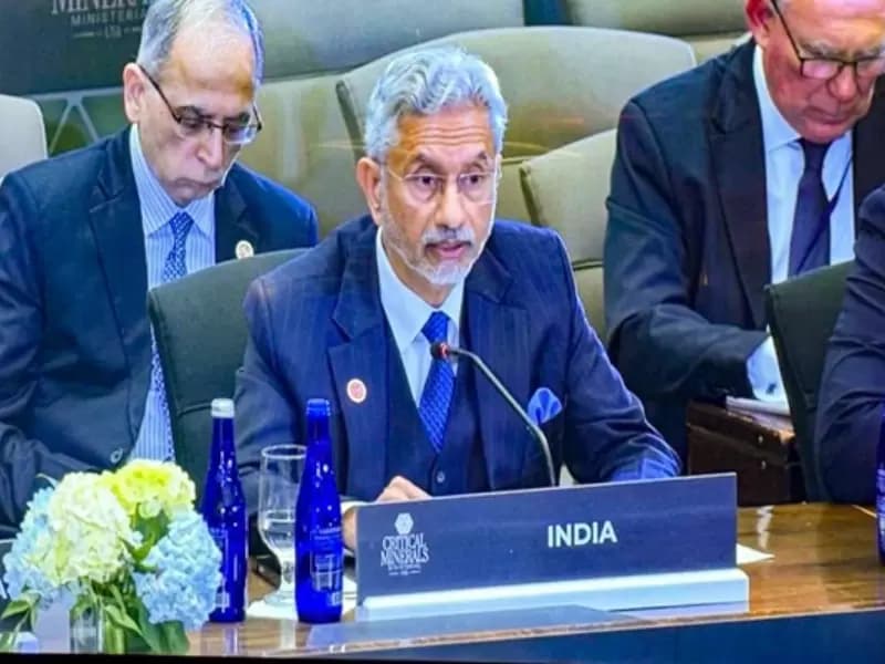 विदेश मामलों के मंत्री एस. जयशंकर ने बुधवार, 4 फरवरी, 2026 को वाशिंगटन डी.सी. में महत्वपूर्ण खनिज मंत्रिस्तरीय सम्मेलन में भाषण दिया।