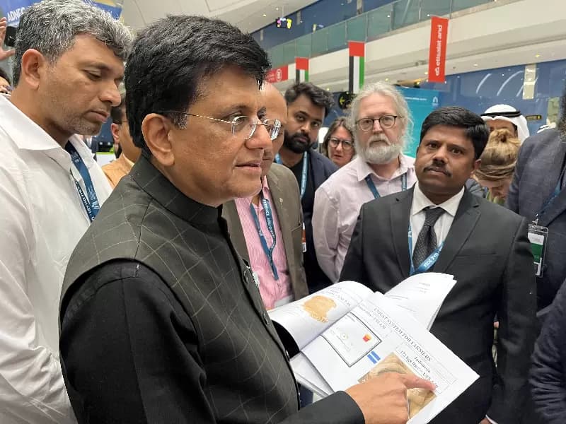 Indian Commerce Minister Piyush Goyal speaks in the final hours of negotiations at the World Trade Organization (WTO) biennial gathering of ministers, in Abu Dhabi, United Arab Emirates, March 1, 2024.