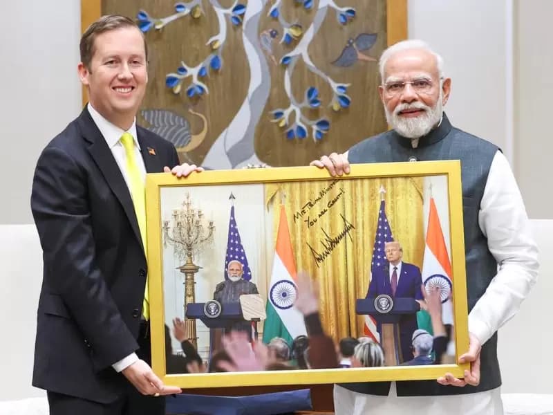 Prime Minister Narendra Modi meets Ambassador-designate of the United States to India, Sergio Gor, at his residence, in New Delhi on Saturday, October 11, 2025.