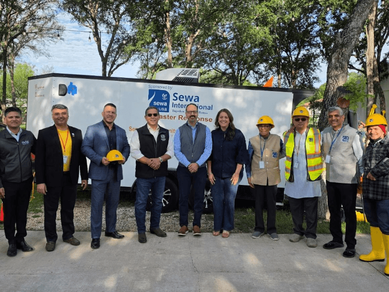 Disaster Response Vehicle launched — City of San Antonio dignitaries, local chapter leadership, and Sewa national team