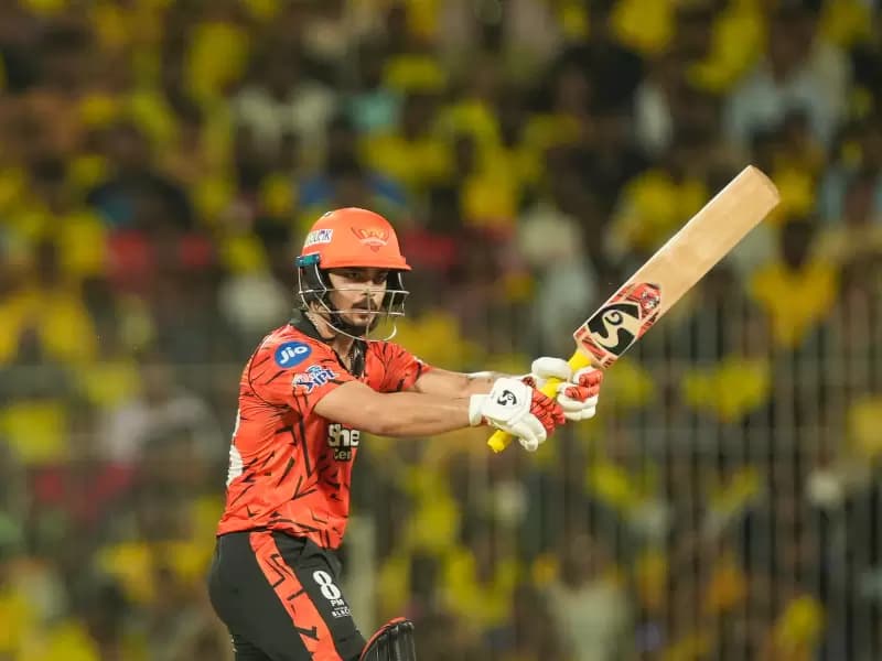 Sunrisers Hyderabad's Ishan Kishan plays a shot during the Indian Premier League (IPL) 2026 match between Chennai Super Kings and Sunrisers Hyderabad at the M.A. Chidambaram Stadium in Chennai on Monday, May 18, 2026.