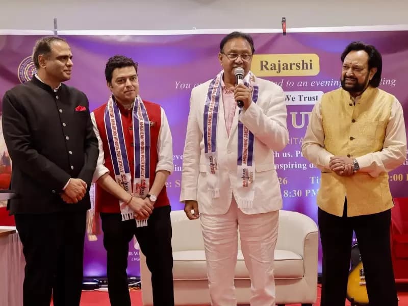 From left to right: Pramit Maakoday Global President-Americans4Hindus (A4H); Kalpesh Shah-Vice President Britons4Hindus (B4H); Dr. Yash Gupta-President Britons4Hindus (B4H); and Dr. Romesh Japra-Founder Chairman Americans4Hindus (A4H).