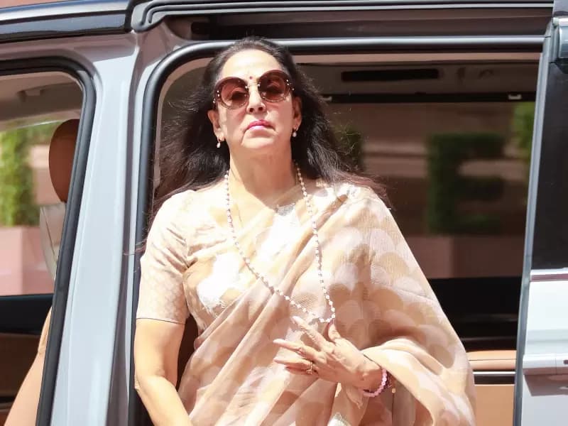 Bharatiya Janata Party (BJP) MP Hema Malini at the Parliament House complex during the second part of the Budget Session, in New Delhi on Monday, March 30, 2026.
