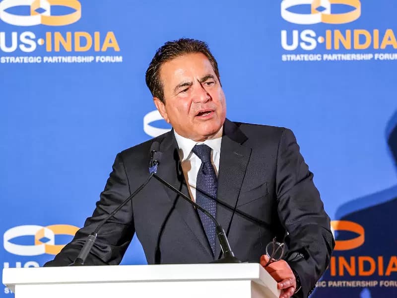 President and Chief Executive Officer of the US-India Strategic Partnership Forum (USISPF), Mukesh Aghi, speaks at the organisation’s Annual Leadership Awards event in Washington DC, US, on Tuesday, June 3, 2025.