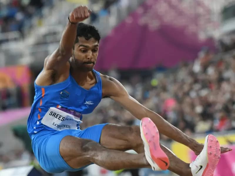 India's Murali Sreeshankar competes in the Mens Long jump finals during the athletics in the Alexander Stadium at the Commonwealth Games 2022 (CWG), in Birmingham, England, on Thursday, August, 04, 2022.