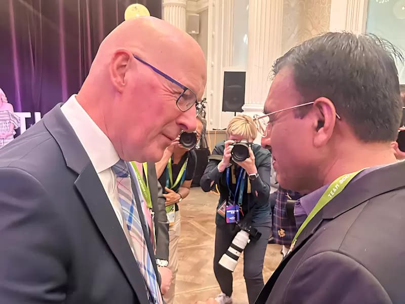 Glasgow: Union Minister for Youth Affairs and Sports Dr. Mansukh Mandaviya meets Scotland's First Minister John Swinney during a reception hosted by the latter on the sidelines of the Commonwealth Games 2026 in Glasgow, Scotland, on Wednesday, July 22, 2026.