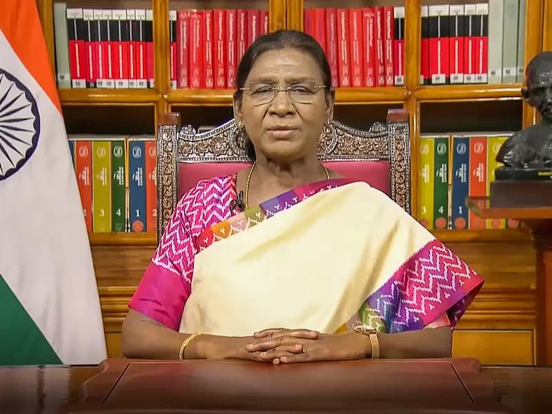 New Delhi: President Droupadi Murmu addresses the nation on the eve of the 80th Independence Day via video message on Friday, August 14, 2026.