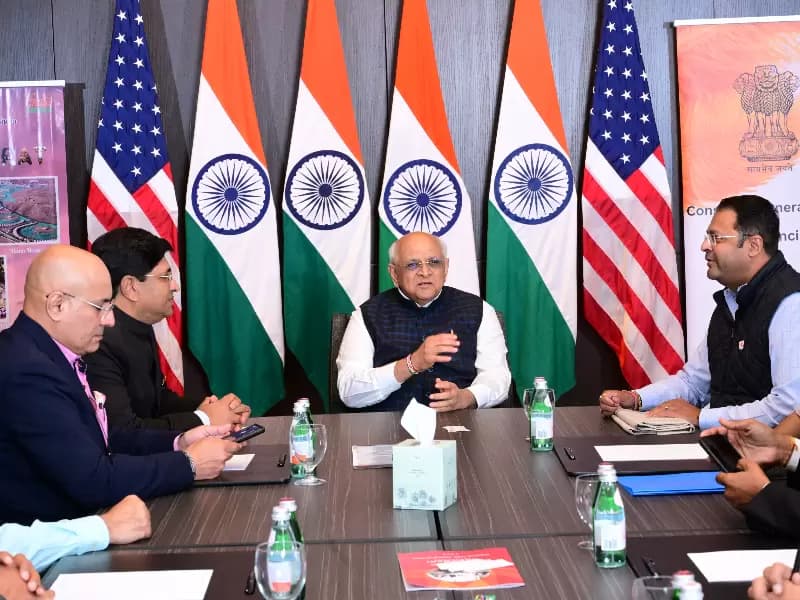 Gujarat Chief Minister Bhupendra Patel interacts with semiconductor and technology industry leaders during round-table meetings in the United States.