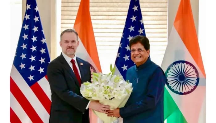 Union Commerce and Industry Minister Piyush Goyal meets US Trade Representative Jamieson Greer, in New Delhi on Tuesday, June 23, 2026.