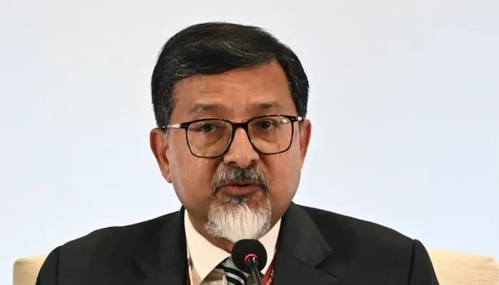 Secretary (Economic Relations), Ministry of External Affairs, and India's BRICS Sherpa Sudhakar Dalela addresses a media briefing during the 18th BRICS Summit in New Delhi on Saturday, September 12, 2026.