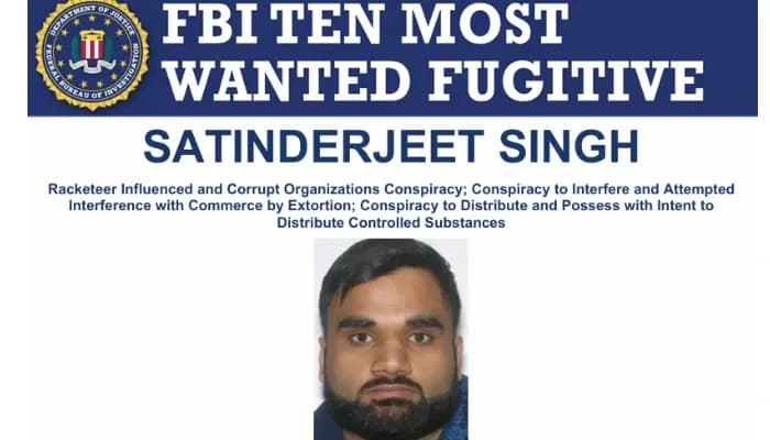 FBI ने गोल्डी बराड़ को 'मोस्ट वांटेड' लिस्ट में शामिल किया, 10 लाख डॉलर के इनाम की घोषणा की।