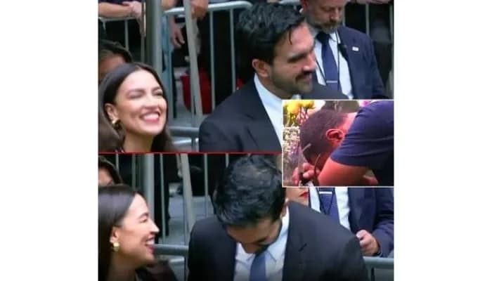 New York City mayor Zohran Mamdani with democratic representative Alexandria Ocasio-Cortez