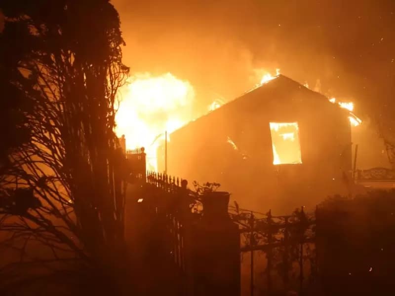 Los Angeles: A house is engulfed by the flames on the site of the Palisades fire in Pacific Palisades, Los Angeles County, California