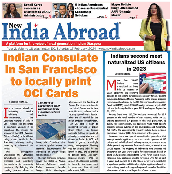 Indian Consulate in San Francisco to locally print OCI Cards