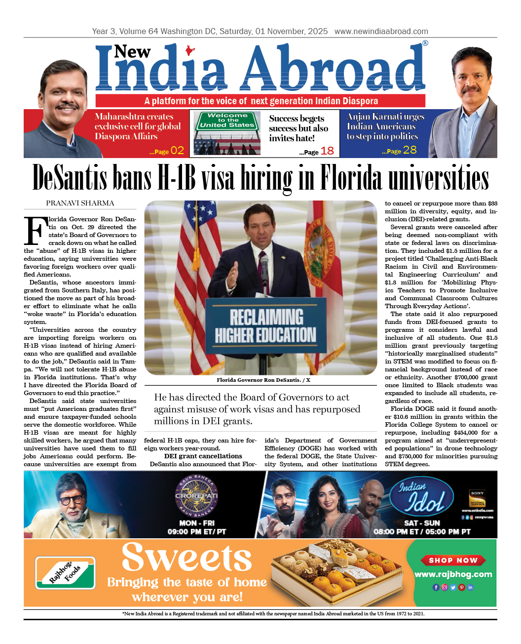 DeSantis bans H-1B visa hiring in Florida universities