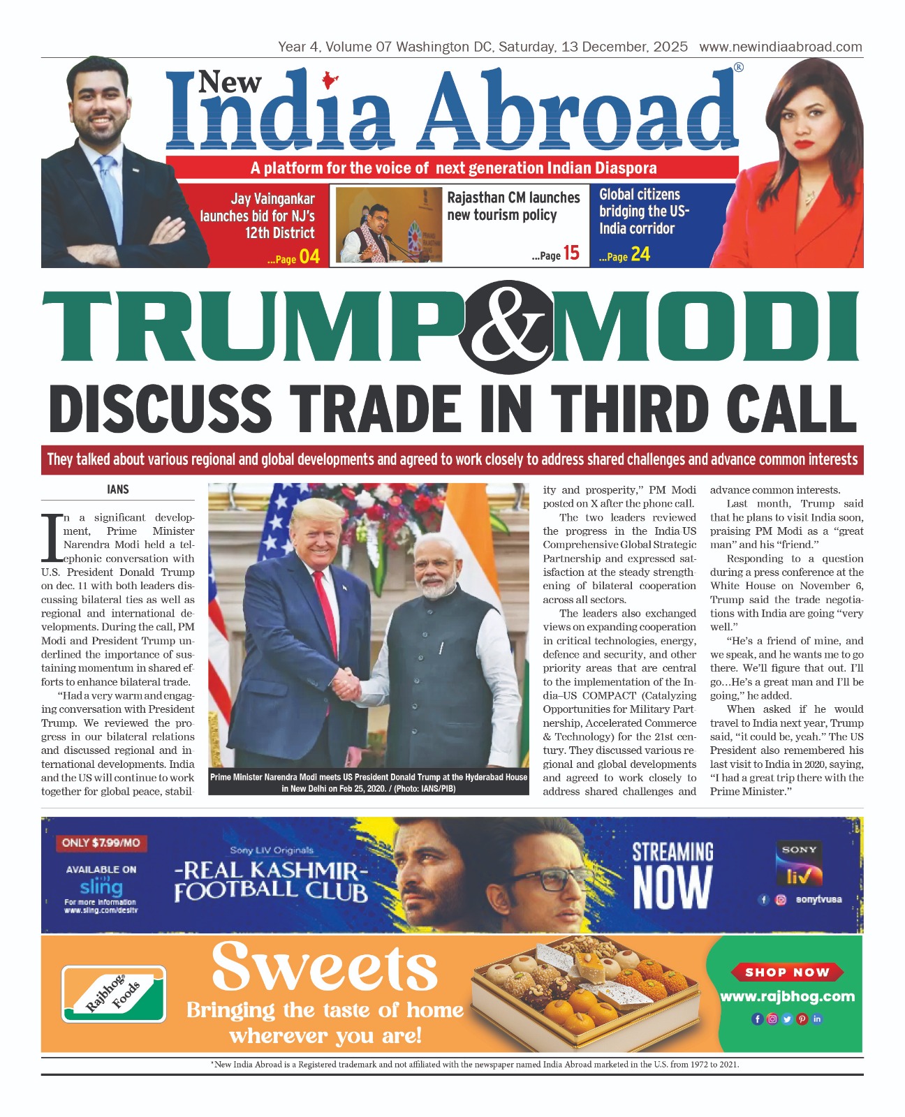 Trump and Modi discuss trade in third phone call