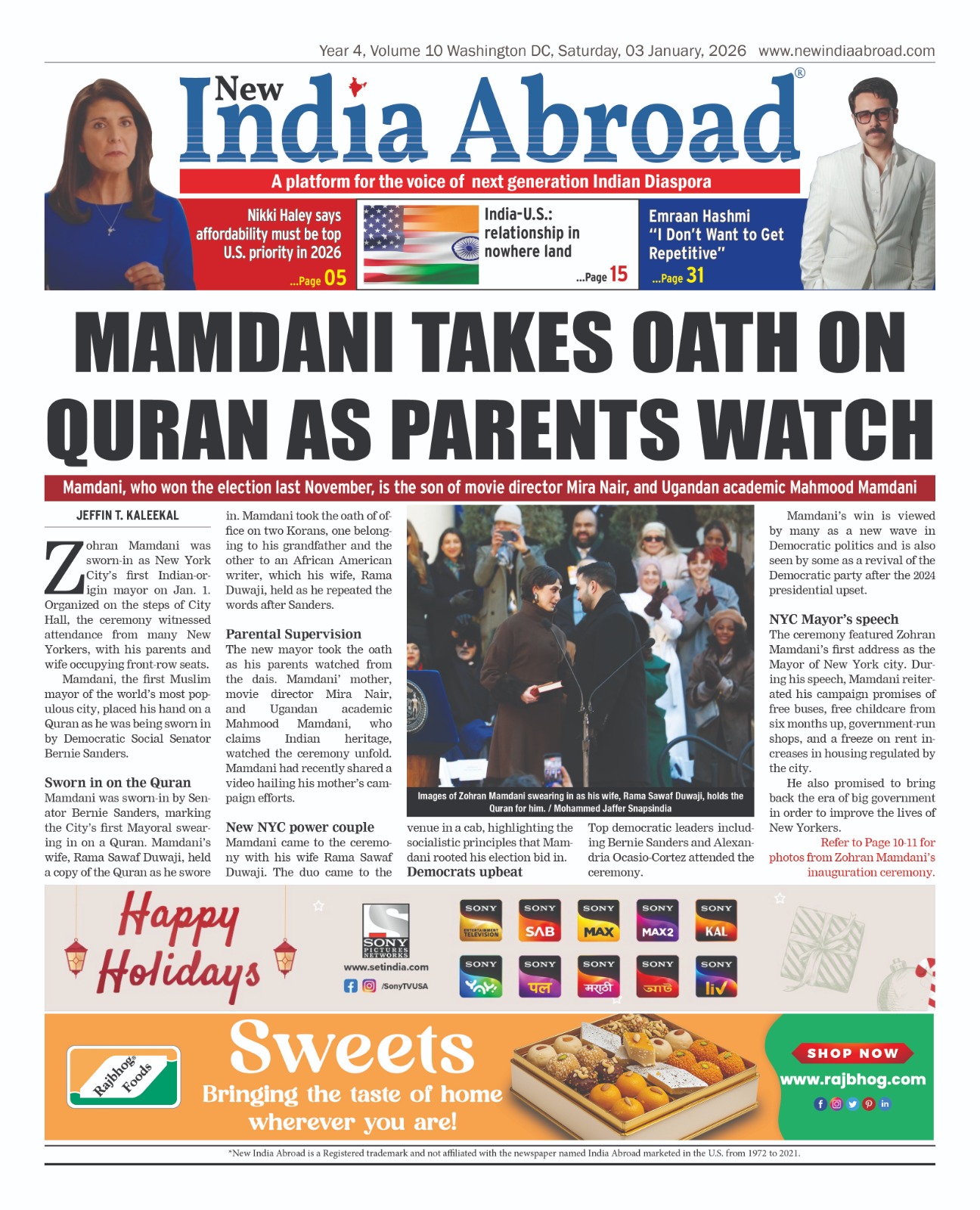 Mamdani takes oath on Quran as parents watch