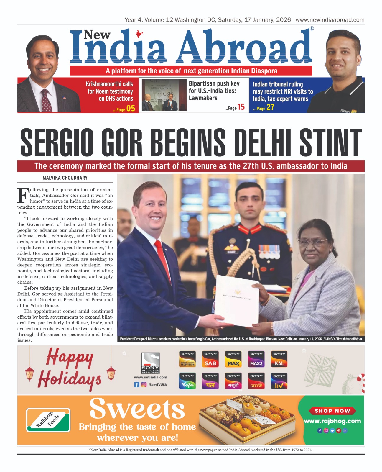 Sergio Gor begins Delhi Stint