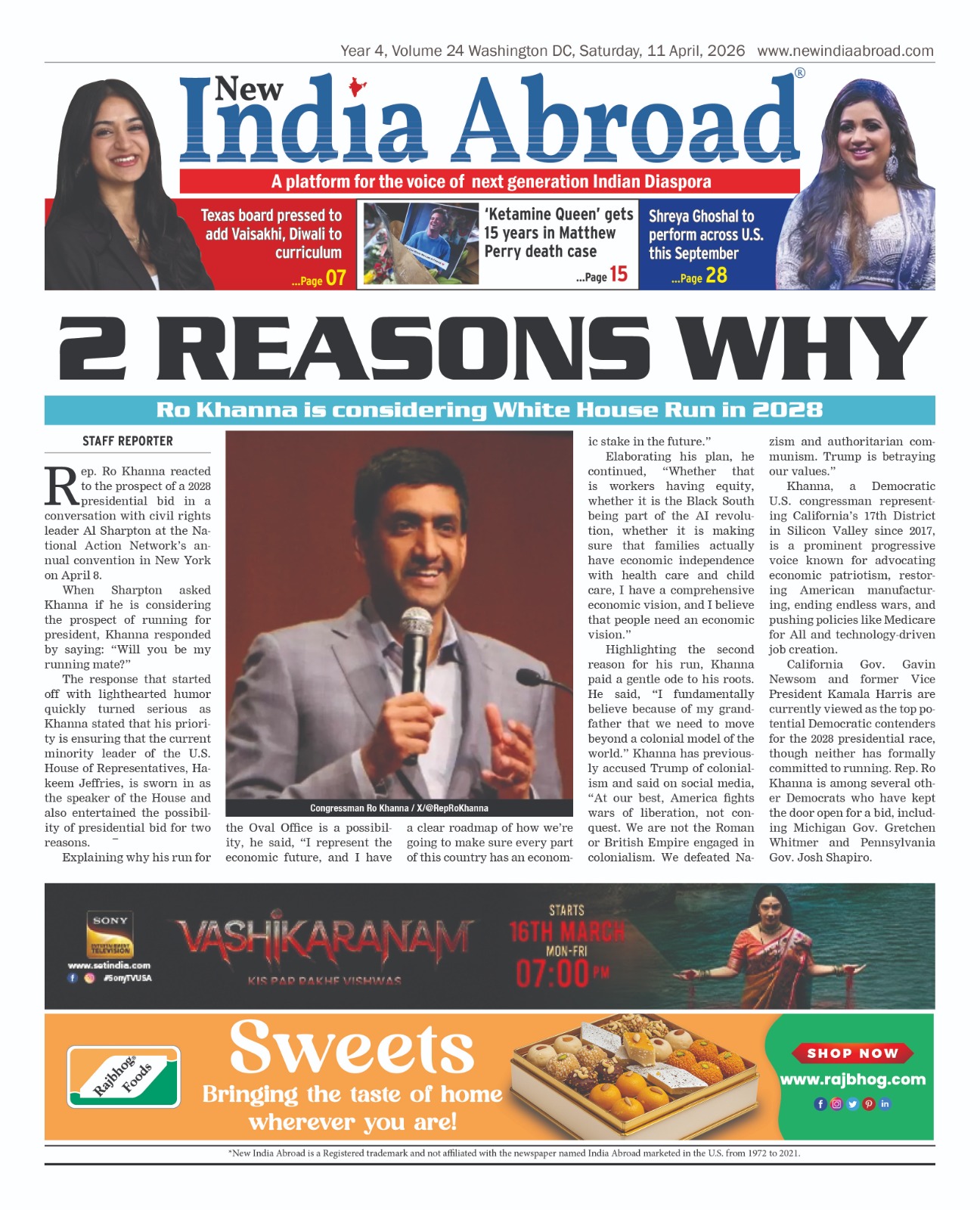 Ro Khanna Considering 2028 White House Run